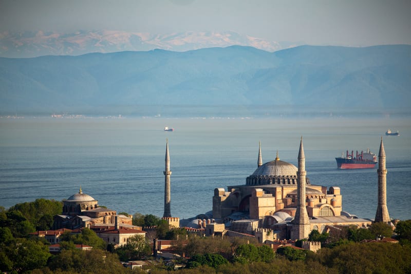 Mount Uludağ in Bursa visible from Istanbul as pollution started to decrease significantly