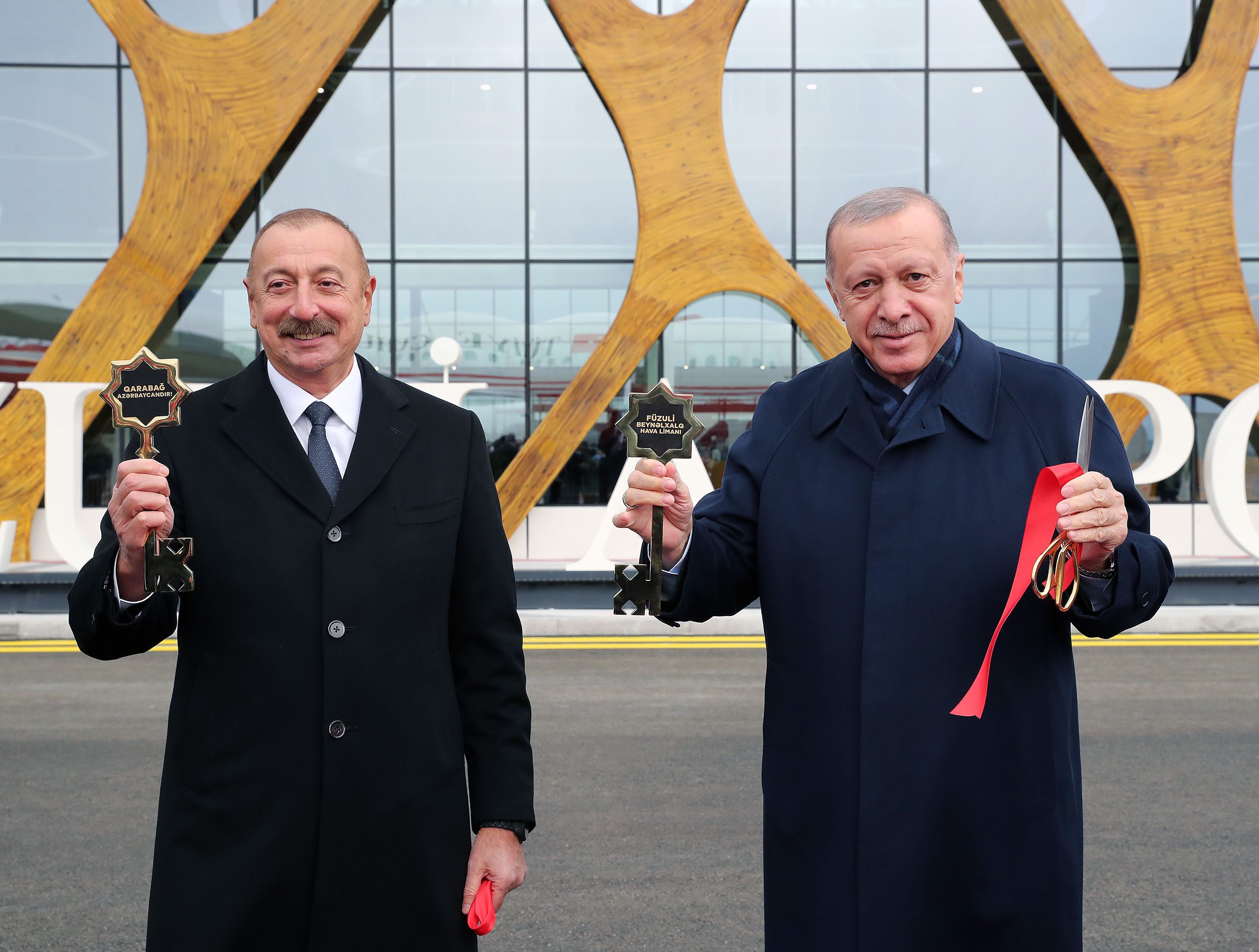 Erdoğan, Aliyev inaugurate airport in Azerbaijan&#8217;s liberated Fuzuli