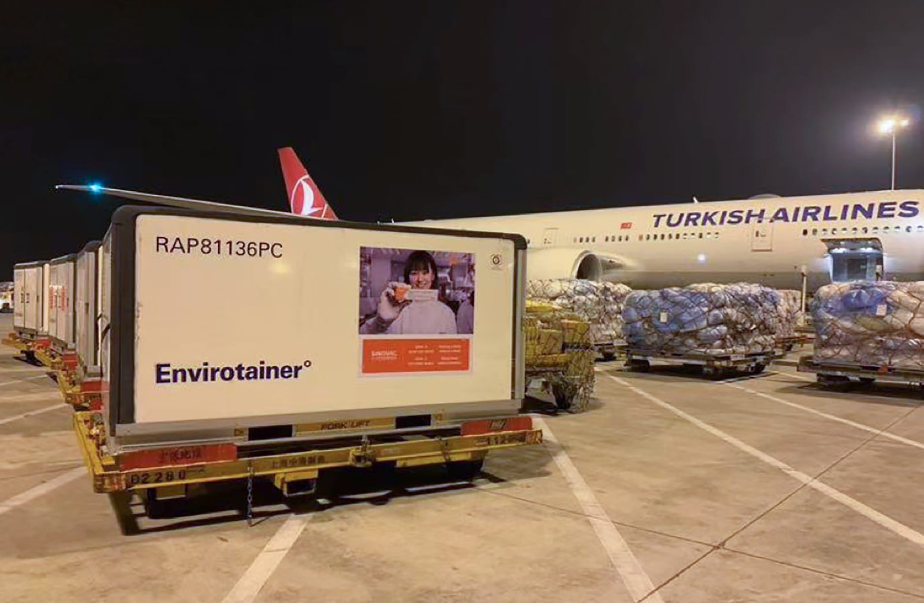 Turkish Cargo carried COVID-19 vaccines manufactured in China to Brazil
