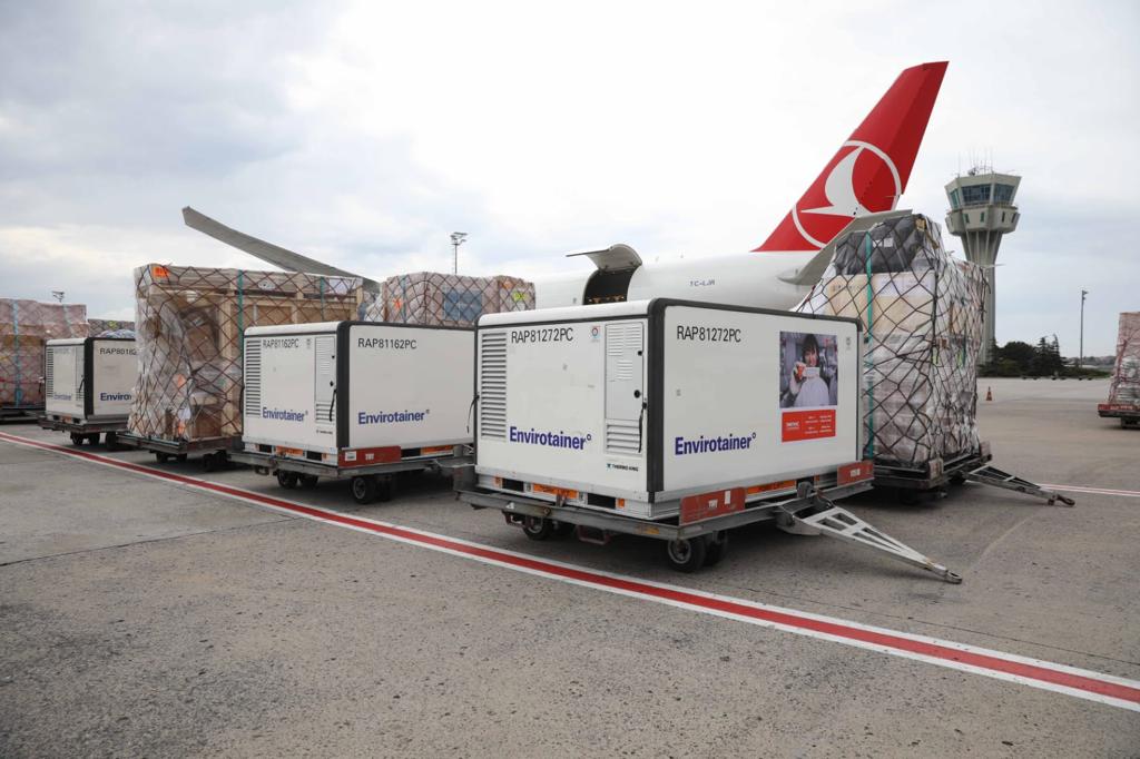 Turkish Cargo has carried coronavirus vaccines supplied by UNICEF